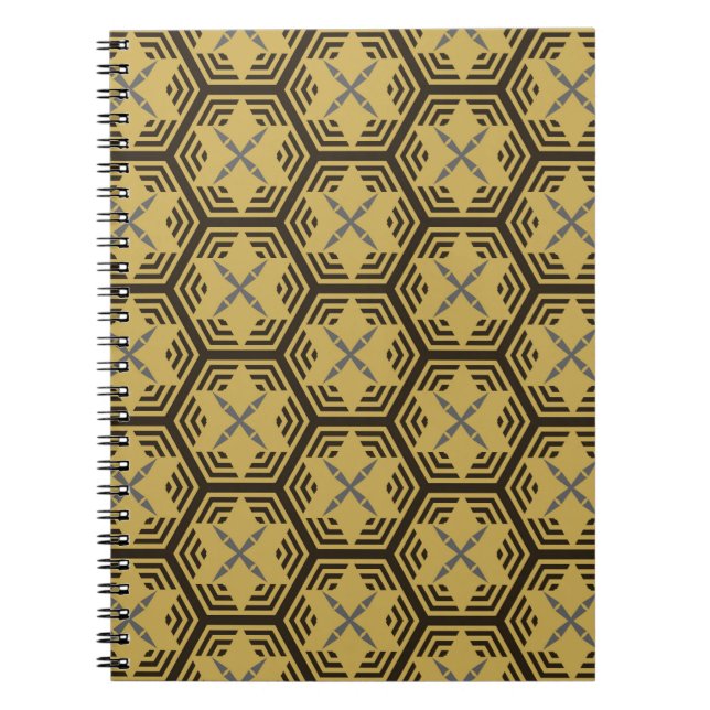 Modern seamless pattern,  gold colour. Geometric B Notebook (Front)