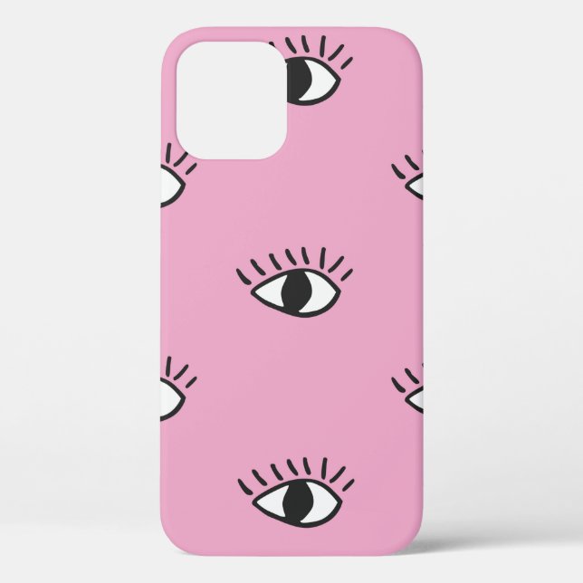 Modern seamless pattern with hand drawn eyes on pi Case-Mate iPhone case (Back)