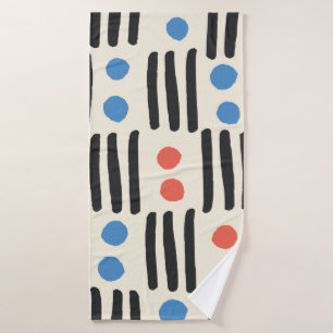 Modern seamless pattern with stripes and dots in b bath towel