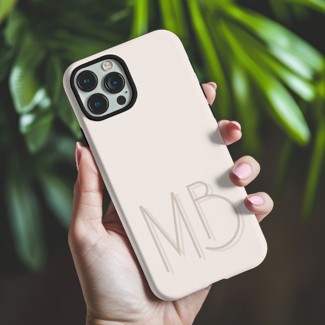 Modern Seashell Monogram Initials Contemporary iPhone Case (Creator Uploaded)