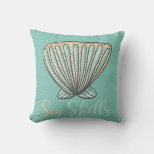 Modern Seashell Throw Pillow