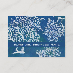 Modern Seashore Beach Ocean Coral Water Business Business Card