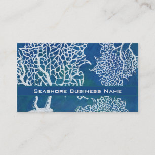 Modern Seashore Beach Ocean Coral Water Business Card