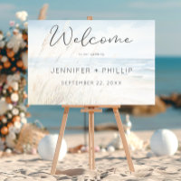 Modern Seaside Watercolor Wedding Welcome