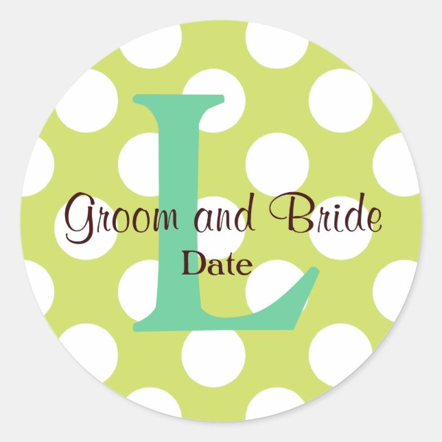 Modern Seaside Wedding Monogram Sticker (Front)