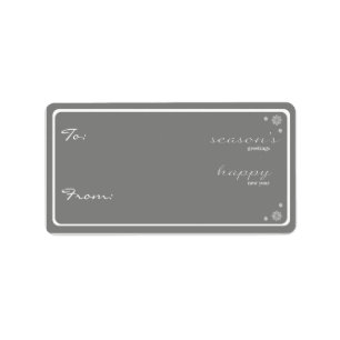 Modern Season's Greetings Gift Tag-grey Label