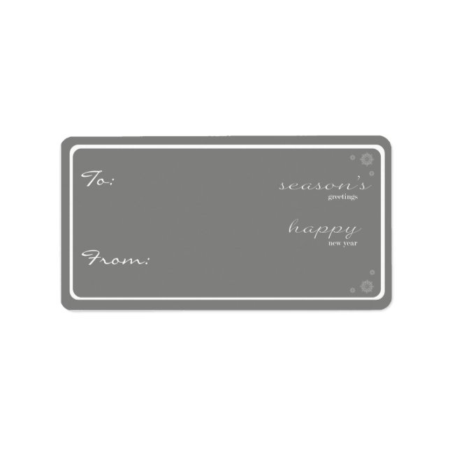 Modern Season's Greetings Gift Tag-grey Label (Front)