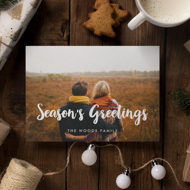 Modern Season's Greetings Holiday photo card (Creator Uploaded)