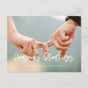 Modern Season's Greetings holiday photo Postcard