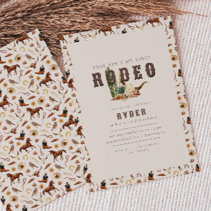 Modern Second Rodeo Western Boys 2nd Birthday Invitation