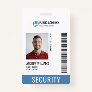 Modern Security Company Guard ID Badge