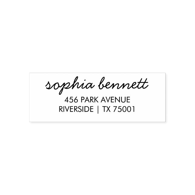 Modern Self Address Rubber Stamp (Design)