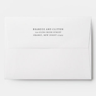 Modern Self Addressed Typography White Envelope