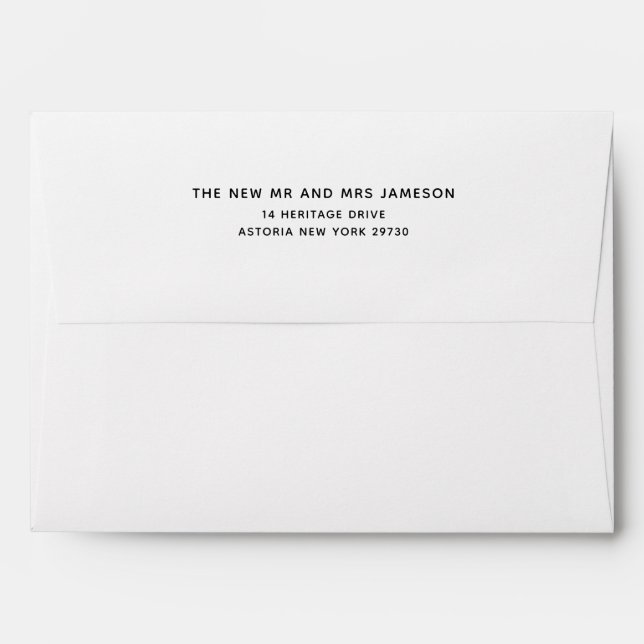 Modern Self Addressed White Envelope (Back (Top Flap))