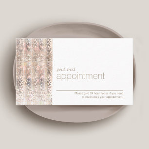Modern Sequin Hair Salon Appointment Reminder Card