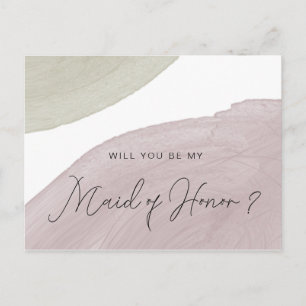 Modern Serenity Maid of Honour Postcard