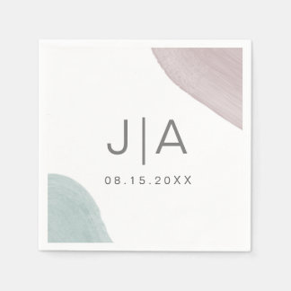 Modern Serenity | Monogram Paper Napkin