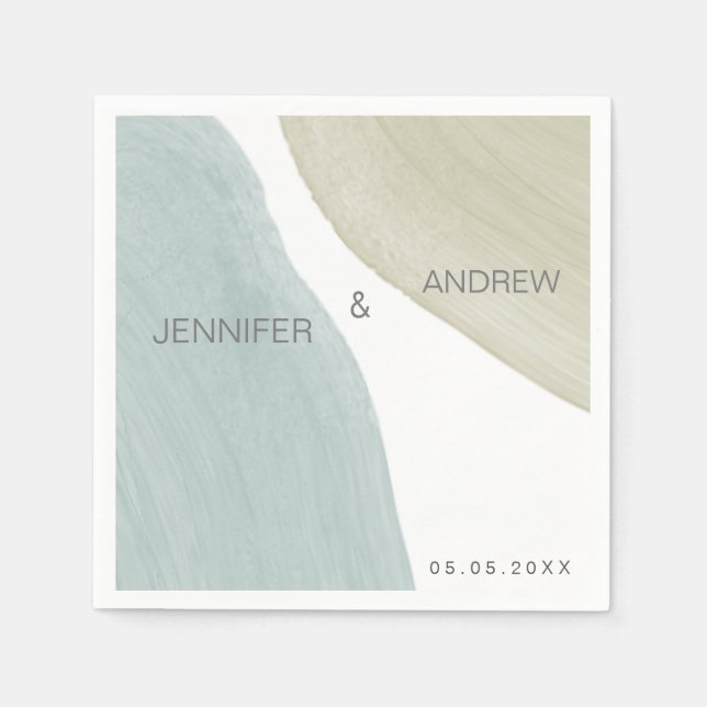 Modern Serenity | Monogram Paper Napkin (Front)