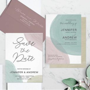 Modern Serenity Watercolor Wedding Invitation