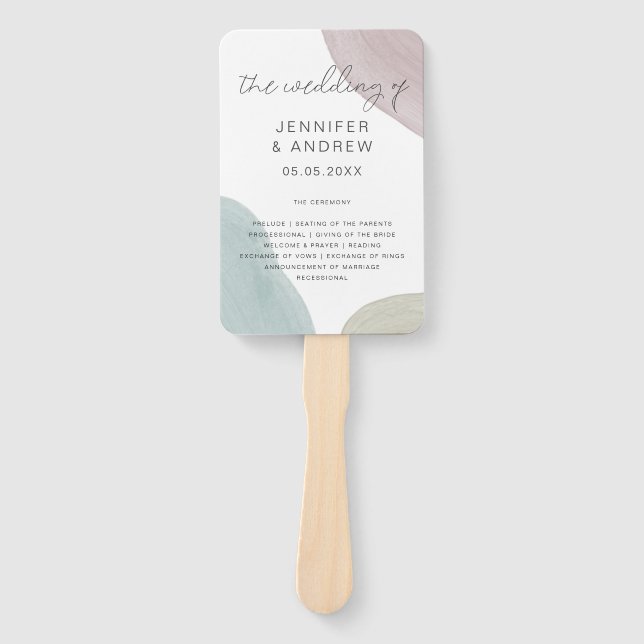Modern Serenity | Wedding Program Hand Fan (Front)