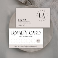 Modern Serif Font Logo Salon or Spa Taupe & White