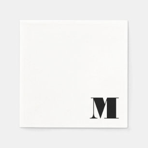 Modern Serif Monogram Initial  Napkin