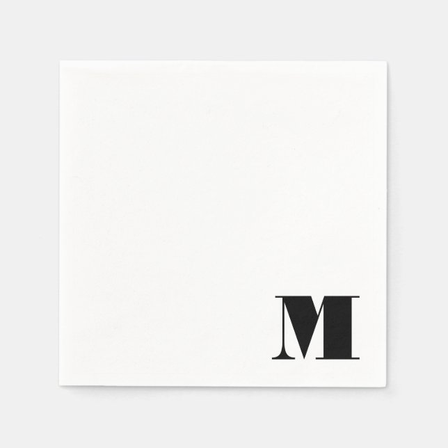Modern Serif Monogram Initial  Napkin (Front)