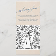 Modern Serif Wedding Menu with Colouring Page