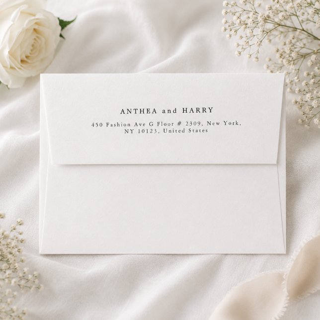 Modern Serif Wedding Return Address Envelopes (Creator Uploaded)