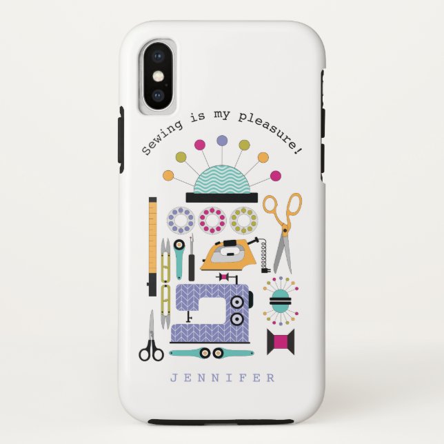 Modern Sewing Supplies and Tools Pattern Case-Mate Case-Mate iPhone Case (Back)