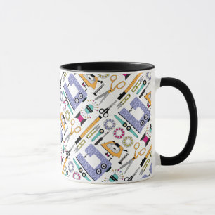 Modern Sewing Supplies and Tools Pattern Mug