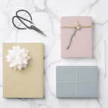 Modern Shades of Pink Green Gold Solid Colour 3 Se Wrapping Paper Sheet<br><div class="desc">Simple set of three wrapping paper sheets in an modern solid mix of pink,  green and gold shades.</div>