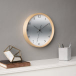 Modern shades of silver trendy clock<br><div class="desc">Modern abstract shades of silver and grey colours wall clock.</div>