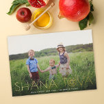 Modern Shana Tova Jewish Holiday Photo Foil<br><div class="desc">This modern Rosh Hashanah holiday photo card features full-bleed photo with the greeting "Shana Tova" and Star of David in gold foil. On the back you will find a navy blue background. Further customize this design by adding another photo and/or text to the back! The gold foil on this card...</div>