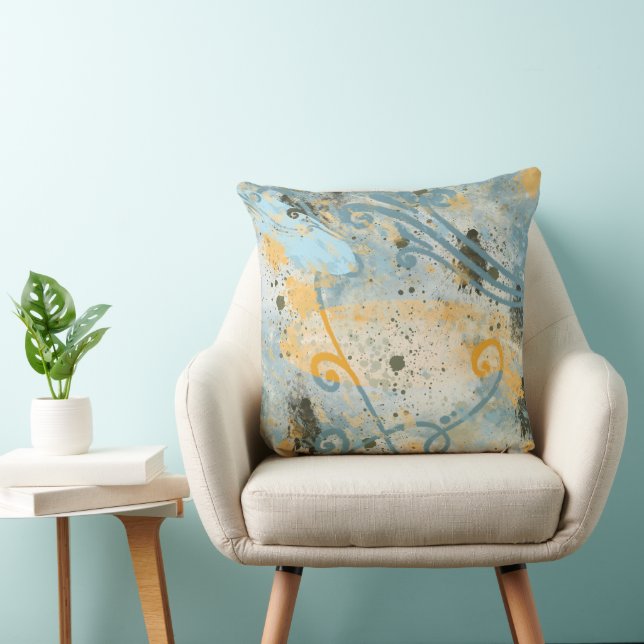 Modern Shapes and Colour Throw Pillow (Chair)