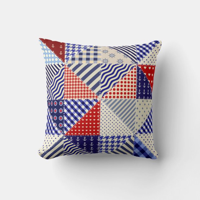 Modern shapes and geometric seamless pattern in sc throw pillow (Front)