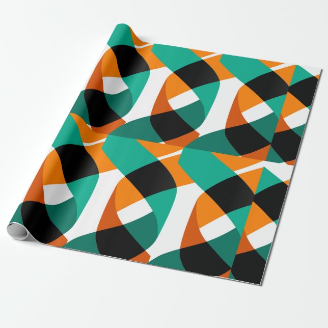 Modern shapes and geometric seamless pattern in sc wrapping paper (Unrolled)