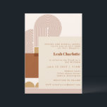 Modern Shapes and Line Terracotta Bat Bar Mitzvah  Invitation<br><div class="desc">Contemporary Shapes and Lines in Terracotta Bat and Bar Mitzvah Invitation</div>