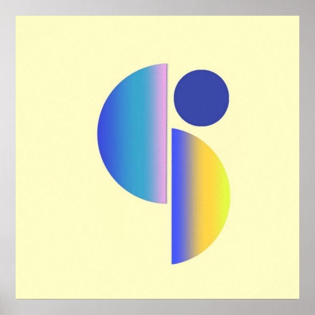 modern shapes art poster (Front)