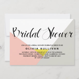 Modern Shapes   Pink Bridal Shower Invitation