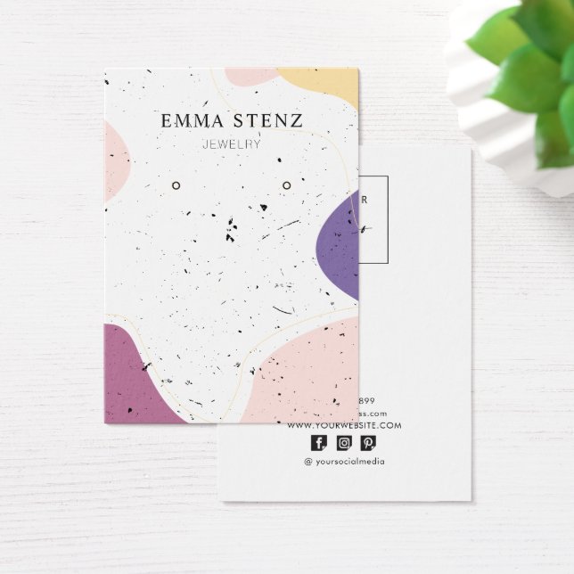 Modern Shapes Textured Earring Display Cards (Desk)