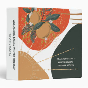 Modern Shapes Winter Holiday Famiy Recipes Binder