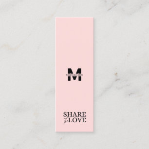Modern Share the love blush pink refer a friend  Mini Business Card