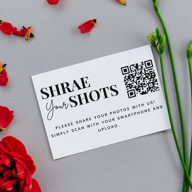 Modern Share Your Shots QR Code Enclosure Card (Creator Uploaded)