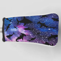 Modern shark fish jaws whale under the sea galaxy