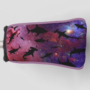 Modern shark fish jaws whale under the sea galaxy golf head cover