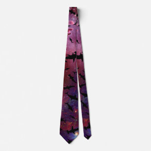 Modern shark fish jaws whale under the sea galaxy tie