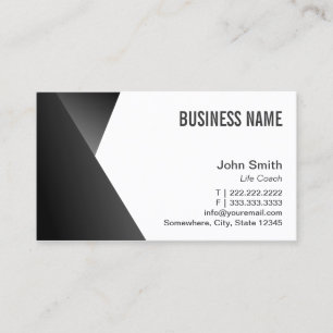 Modern Sharp Black & White Life Coach Business Card