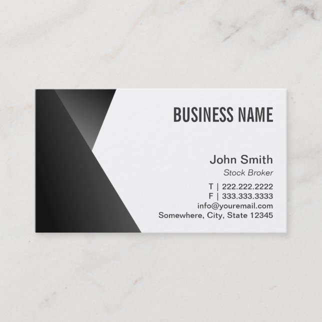 Modern Sharp Stock Broker Business Card (Front)