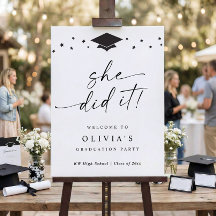 Modern She Did It Graduation Party Welcome